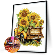 Load image into Gallery viewer, Diamond Painting - Partial Special Shaped - Sunflower and car (30*40CM)