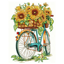 Load image into Gallery viewer, Diamond Painting - Partial Special Shaped - Sunflowers and bicycles (30*40CM)