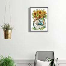 Load image into Gallery viewer, Diamond Painting - Partial Special Shaped - Sunflowers and bicycles (30*40CM)