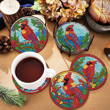 Load image into Gallery viewer, 8PCS Special Shape Diamond Painting Coasters Kits (Cardinal Stained Glass)