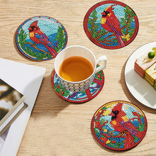 Load image into Gallery viewer, 8PCS Special Shape Diamond Painting Coasters Kits (Cardinal Stained Glass)