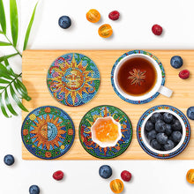 Load image into Gallery viewer, 8PCS Special Shape Diamond Painting Coasters Kits (Sun Stained Glass)