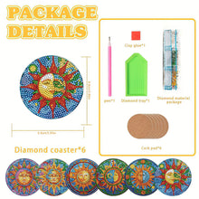 Load image into Gallery viewer, 8PCS Special Shape Diamond Painting Coasters Kits (Sun Stained Glass)