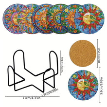 Load image into Gallery viewer, 8PCS Special Shape Diamond Painting Coasters Kits (Sun Stained Glass)