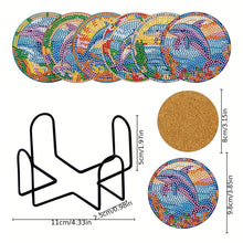 Load image into Gallery viewer, 8PCS Special Shape Diamond Painting Coasters Kits (Dolphin Stained Glass)