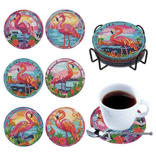 Load image into Gallery viewer, 8PCS Special Shape Diamond Painting Coasters Kits (Flamingo Stained Glass)