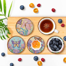 Load image into Gallery viewer, 8PCS Special Shape Diamond Painting Coasters Kits (Butterfly Stained Glass)