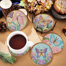 Load image into Gallery viewer, 8PCS Special Shape Diamond Painting Coasters Kits (Butterfly Stained Glass)