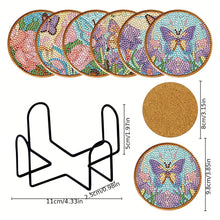 Load image into Gallery viewer, 8PCS Special Shape Diamond Painting Coasters Kits (Butterfly Stained Glass)