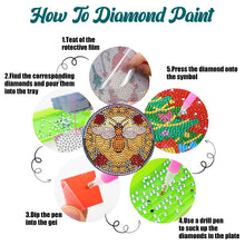 Load image into Gallery viewer, 8PCS Special Shape Diamond Painting Coasters Kits (Bee Stained Glass)