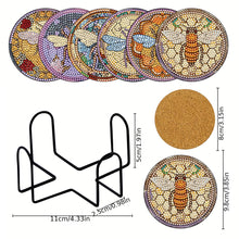 Load image into Gallery viewer, 8PCS Special Shape Diamond Painting Coasters Kits (Bee Stained Glass)