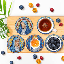 Load image into Gallery viewer, 8PCS Special Shape Diamond Painting Coasters Kits (Virgin Stained Glass)