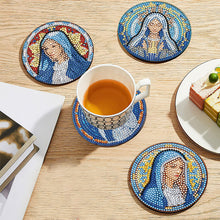 Load image into Gallery viewer, 8PCS Special Shape Diamond Painting Coasters Kits (Virgin Stained Glass)