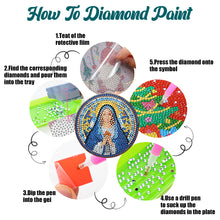 Load image into Gallery viewer, 8PCS Special Shape Diamond Painting Coasters Kits (Virgin Stained Glass)