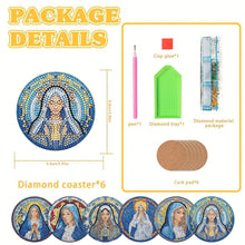 Load image into Gallery viewer, 8PCS Special Shape Diamond Painting Coasters Kits (Virgin Stained Glass)