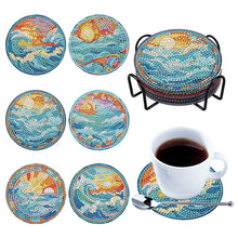 Load image into Gallery viewer, 8PCS Special Shape Diamond Painting Coasters Kits (Wave Stained Glass)
