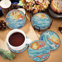 Load image into Gallery viewer, 8PCS Special Shape Diamond Painting Coasters Kits (Wave Stained Glass)