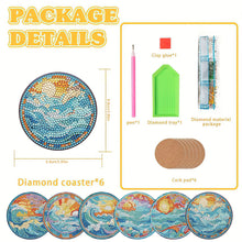Load image into Gallery viewer, 8PCS Special Shape Diamond Painting Coasters Kits (Wave Stained Glass)