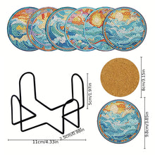 Load image into Gallery viewer, 8PCS Special Shape Diamond Painting Coasters Kits (Wave Stained Glass)