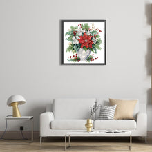 Load image into Gallery viewer, Diamond Painting - Partial Special Shaped - Christmas red flower vase (30*30CM)