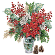 Load image into Gallery viewer, Diamond Painting - Partial Special Shaped - Christmas red flower vase (30*30CM)