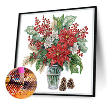 Load image into Gallery viewer, Diamond Painting - Partial Special Shaped - Christmas red flower vase (30*30CM)