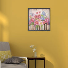 Load image into Gallery viewer, Diamond Painting - Partial Special Shaped - flowers in fence (30*30CM)