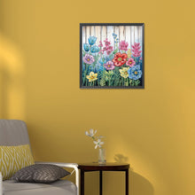 Load image into Gallery viewer, Diamond Painting - Partial Special Shaped - flowers in fence (30*30CM)