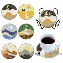 Load image into Gallery viewer, 6PCS Diamond Painting Art Coaster Kit Acrylic Round Diamond Painting DIY Coaster