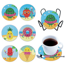 Load image into Gallery viewer, 6PCS Diamond Painting Art Coaster Kit Acrylic Round Diamond Painting DIY Coaster