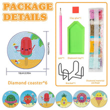 Load image into Gallery viewer, 6PCS Diamond Painting Art Coaster Kit Acrylic Round Diamond Painting DIY Coaster