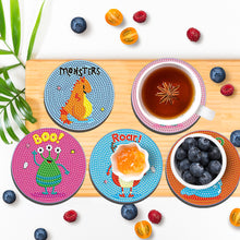 Load image into Gallery viewer, 6PCS Diamond Painting Art Coaster Kit Acrylic Round Diamond Painting DIY Coaster