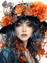Load image into Gallery viewer, Diamond Painting - Full Round - girl wearing flower hat (40*50CM)