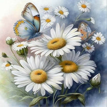 Load image into Gallery viewer, Diamond Painting - Full Round - Feverfew and butterfly (40*40CM)