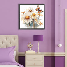 Load image into Gallery viewer, Diamond Painting - Full Round - Feverfew and butterfly (40*40CM)
