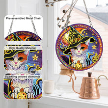Load image into Gallery viewer, Special Shaped Crystal Painting Wreath Kit Magic Cat Acrylic Peacock Flaming Cat