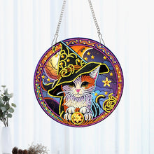 Load image into Gallery viewer, Special Shaped Crystal Painting Wreath Kit Magic Cat Acrylic Peacock Flaming Cat