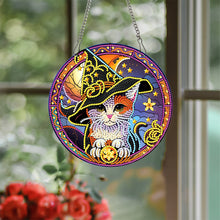 Load image into Gallery viewer, Special Shaped Crystal Painting Wreath Kit Magic Cat Acrylic Peacock Flaming Cat