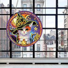 Load image into Gallery viewer, Special Shaped Crystal Painting Wreath Kit Magic Cat Acrylic Peacock Flaming Cat