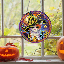 Load image into Gallery viewer, Special Shaped Crystal Painting Wreath Kit Magic Cat Acrylic Peacock Flaming Cat