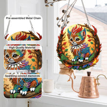 Load image into Gallery viewer, Special Shaped Crystal Painting Wreath Kit Magic Cat Acrylic Peacock Flaming Cat