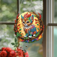 Load image into Gallery viewer, Special Shaped Crystal Painting Wreath Kit Magic Cat Acrylic Peacock Flaming Cat