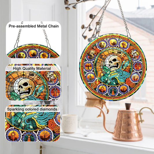 Special Shaped Crystal Painting Wreath Kit Magic Cat Acrylic Peacock Flaming Cat