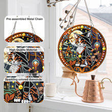 Load image into Gallery viewer, Special Shaped Crystal Painting Wreath Kit Magic Cat Acrylic Peacock Flaming Cat