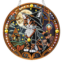 Load image into Gallery viewer, Special Shaped Crystal Painting Wreath Kit Magic Cat Acrylic Peacock Flaming Cat