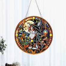 Load image into Gallery viewer, Special Shaped Crystal Painting Wreath Kit Magic Cat Acrylic Peacock Flaming Cat