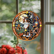 Load image into Gallery viewer, Special Shaped Crystal Painting Wreath Kit Magic Cat Acrylic Peacock Flaming Cat