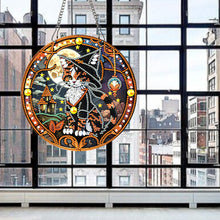 Load image into Gallery viewer, Special Shaped Crystal Painting Wreath Kit Magic Cat Acrylic Peacock Flaming Cat