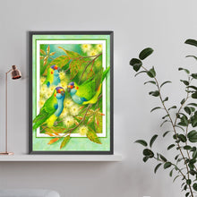Load image into Gallery viewer, Diamond Painting - Full Round - Frame painted white wood eucalyptus parrot (40*60CM)
