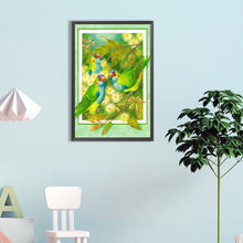 Load image into Gallery viewer, Diamond Painting - Full Round - Frame painted white wood eucalyptus parrot (40*60CM)